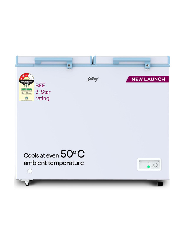 Godrej 302 L Double Door Standard Deep Freezer(White, DH ESNCH 330C 2HCLP RW, 3 Star)