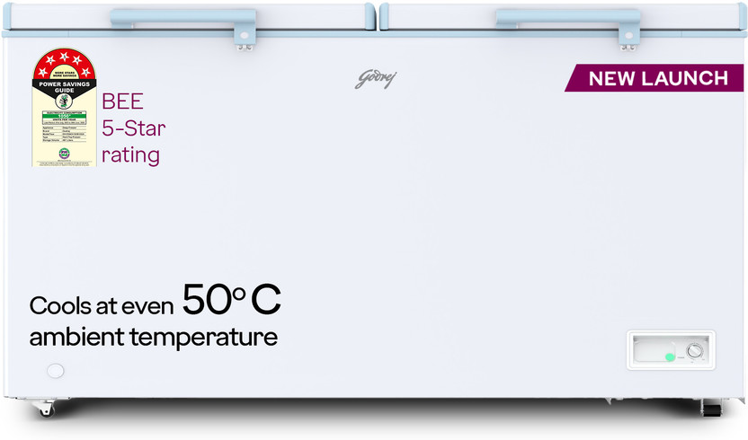 Godrej 505 L Double Door Standard Deep Freezer(White, DH ESNCH 525E 2HCLP RW, 5 Star)