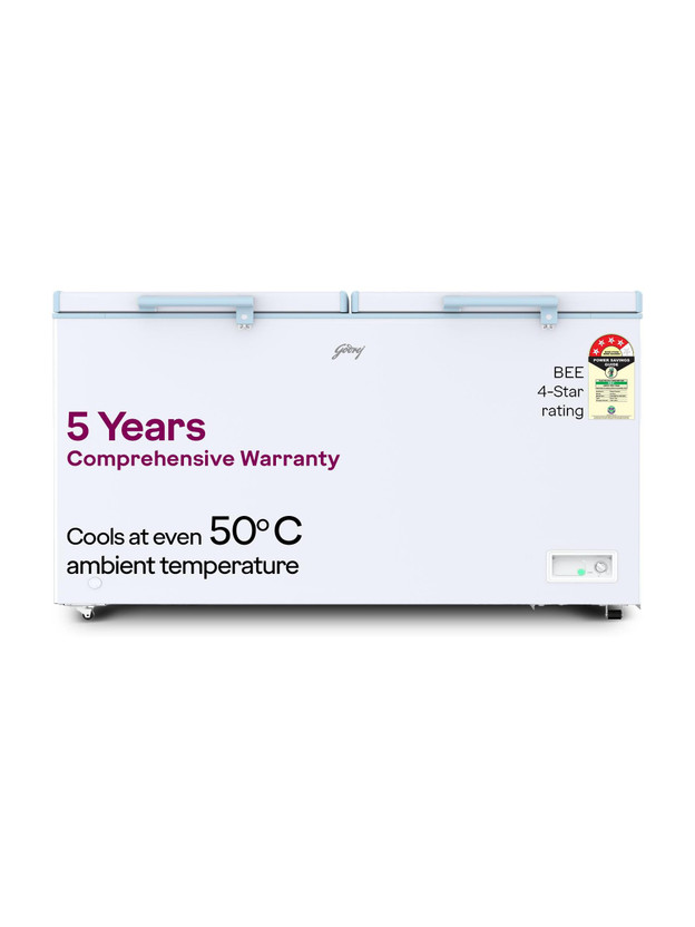 Godrej 405 L Double Door Standard Deep Freezer(White, DH ESNCH 430D 2HCLP RW, 4 Star)