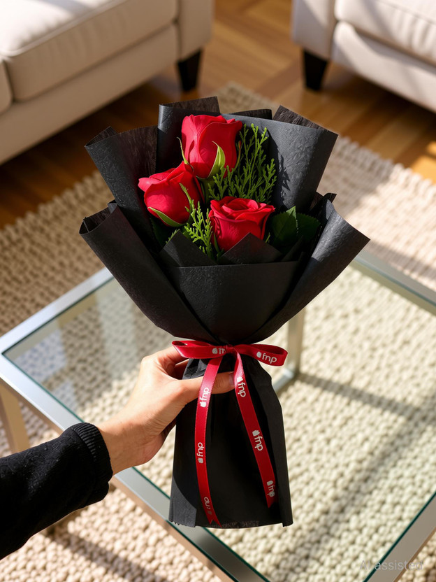 FNP FNP Fresh Red Rose Bouquets(3 Flowers) - Flipkart Deal