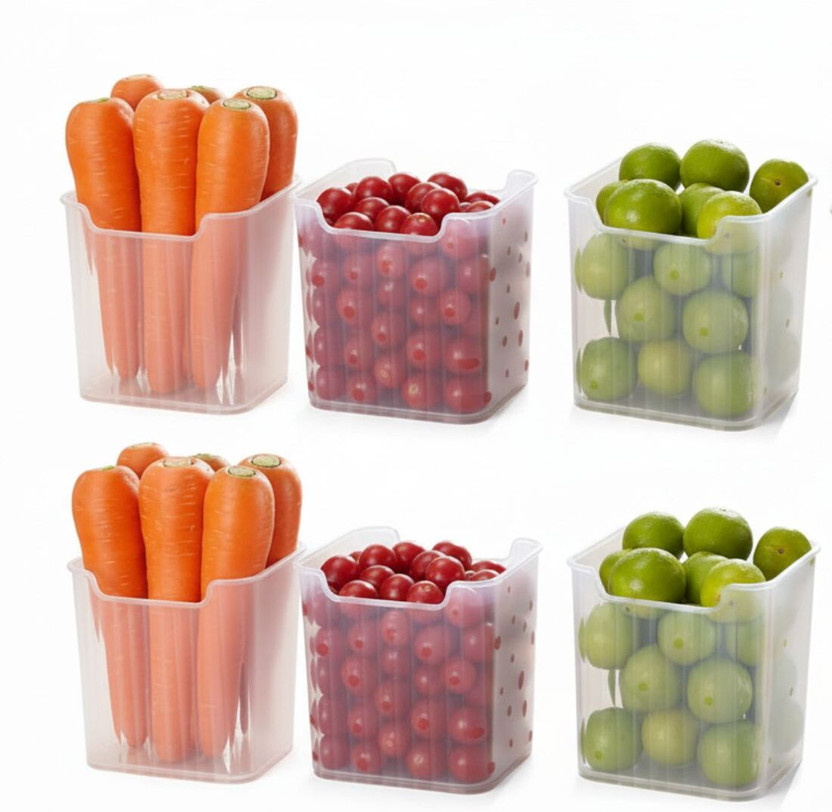 OBIXO Side Door Organizer for fridge kitchen Fruits Plastic Fridge Container - 1000 ml Fridge Door Shelf