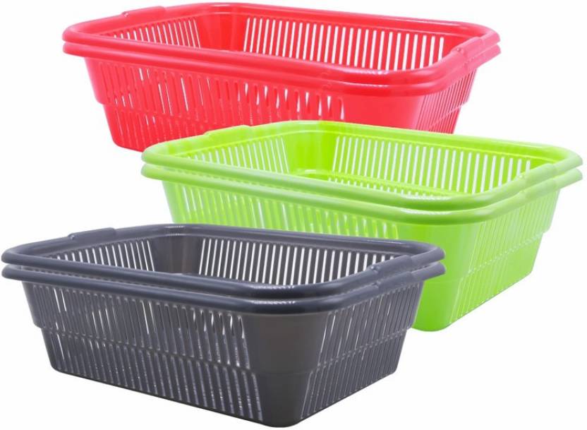 Wonder Plastic Natasha 1013 Multipurpose Basket, Set of 6 Pc, 4 Ltr ...