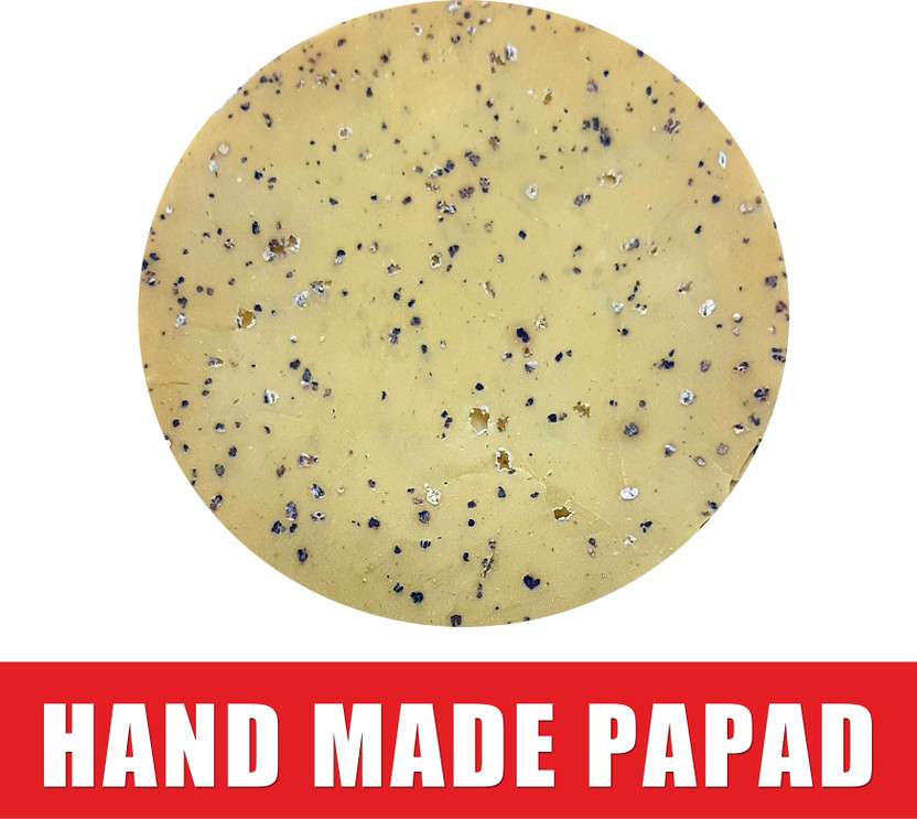 Yuvraj Food Product Moong Special ( kali mirch , khar , Sajji ) Pure Bikaneri Hand made papad 9 'INCH (950 GM ) Masala Papad(950 g)
