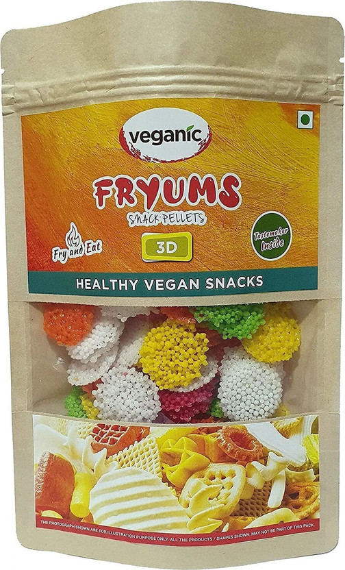 Veganic MultiColorSabudanaPapad|ReadytoFrySnackswithTastemaker|SabudanaBasedHealthySnacks|FryOrMicrowave Fryums(250 g)