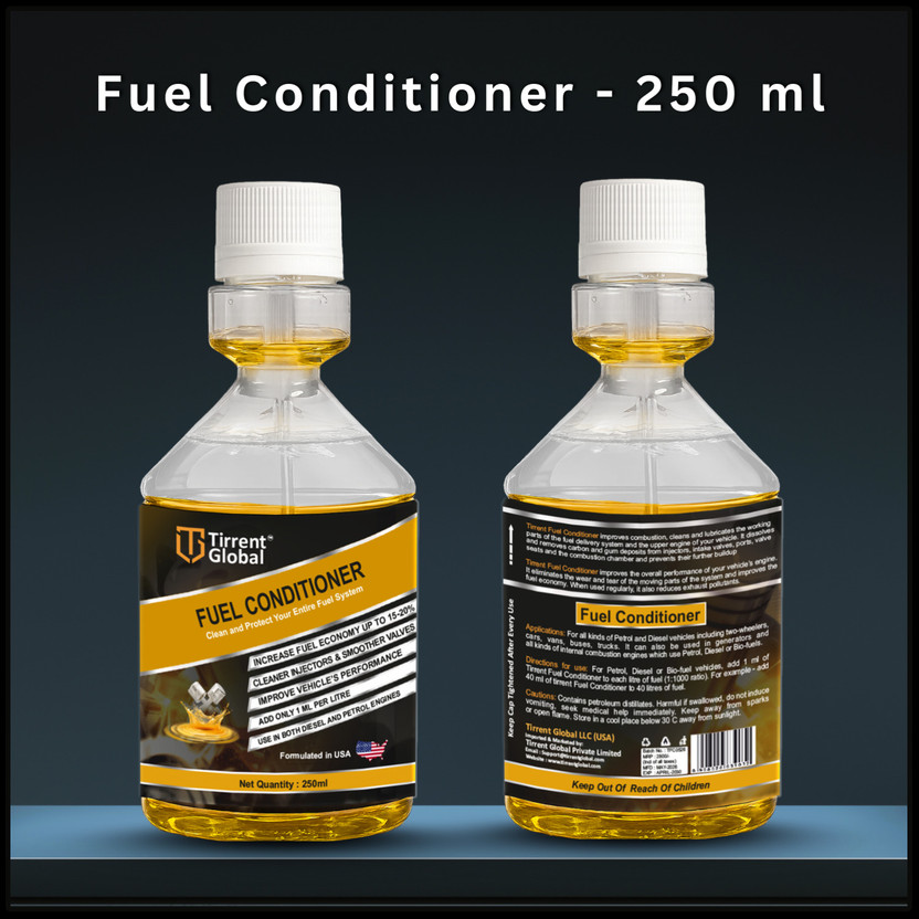 Tirrent Global | Fuel Conditioner | Fuel Additive for Bikes, Cars & Trucks | Mileage Booster | Fuel Injector Cleaner(250 ml)