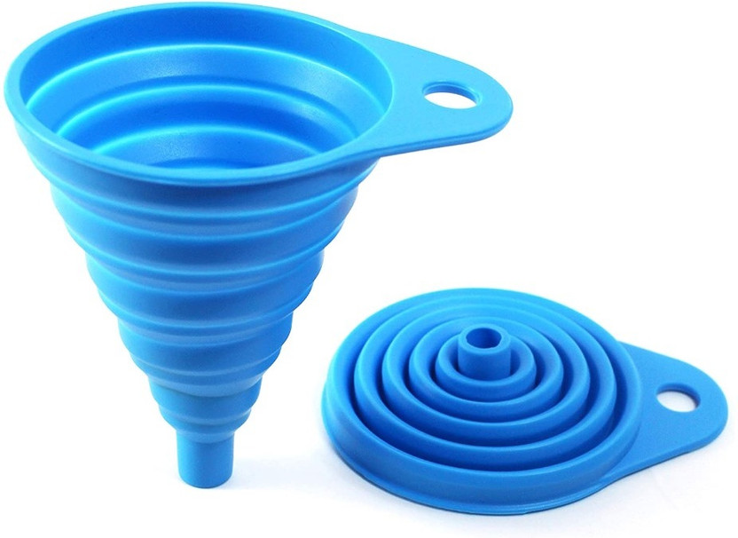 Epaal Collapsible Silicone Heat Resistant Funnel (10 cm) for Pouring Oil, Sauce, Water, Juice, Small Food-Grains Silicone Funnel(Multicolor, Pack of 1)