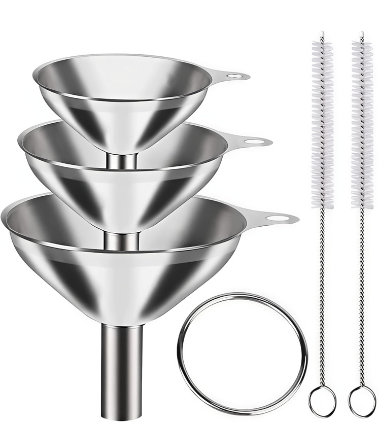 Sahajanand Trading Co Stainless Steel Funnel Set(Steel)