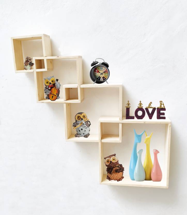 URBANE CHIC Pine Wood wall Mounted Floating Shelves decor Wall Mount