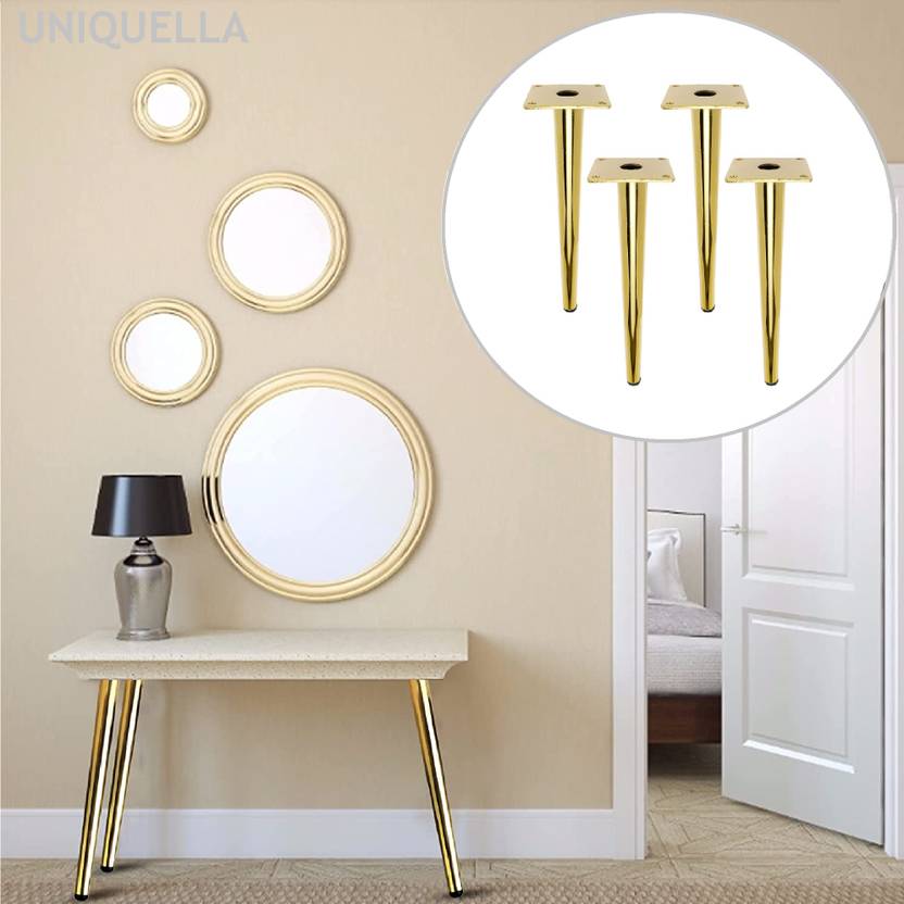 uniquella 12 Inch Premium Steel Gold Furniture Legs Pack 4 Pcs Screw Included Sofa Legs Price in