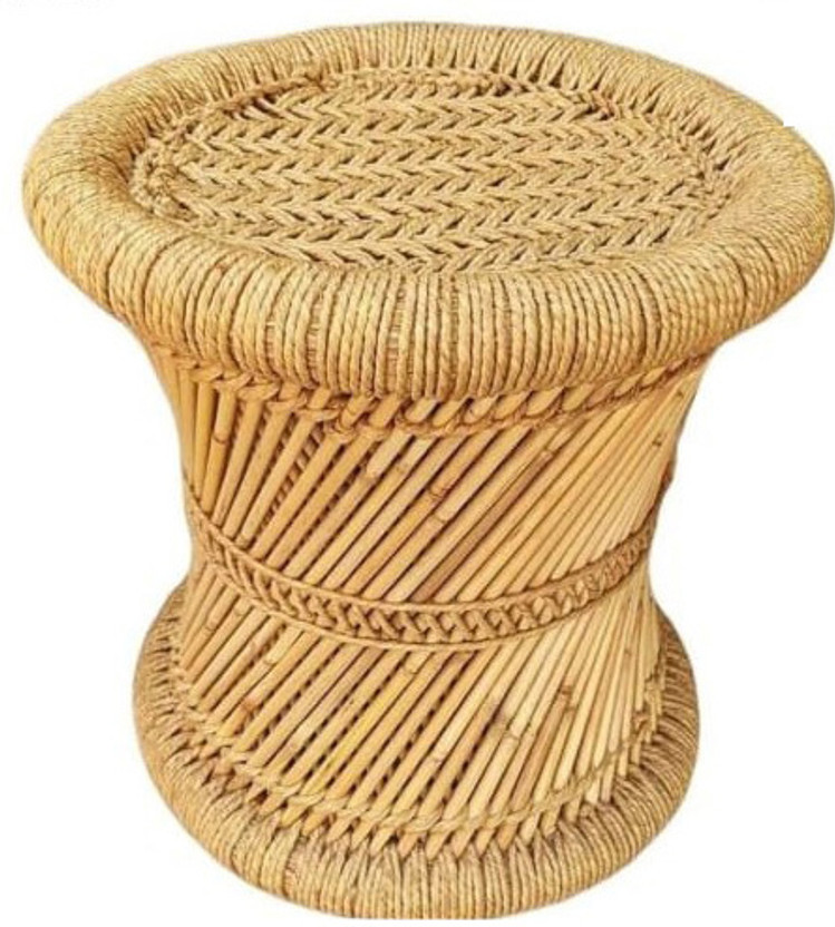 BHOOMI ENTERPRISES RAJASTHANI SHAHI MUDDA Outdoor & Cafeteria Stool(Beige, Clear, Pre-assembled)