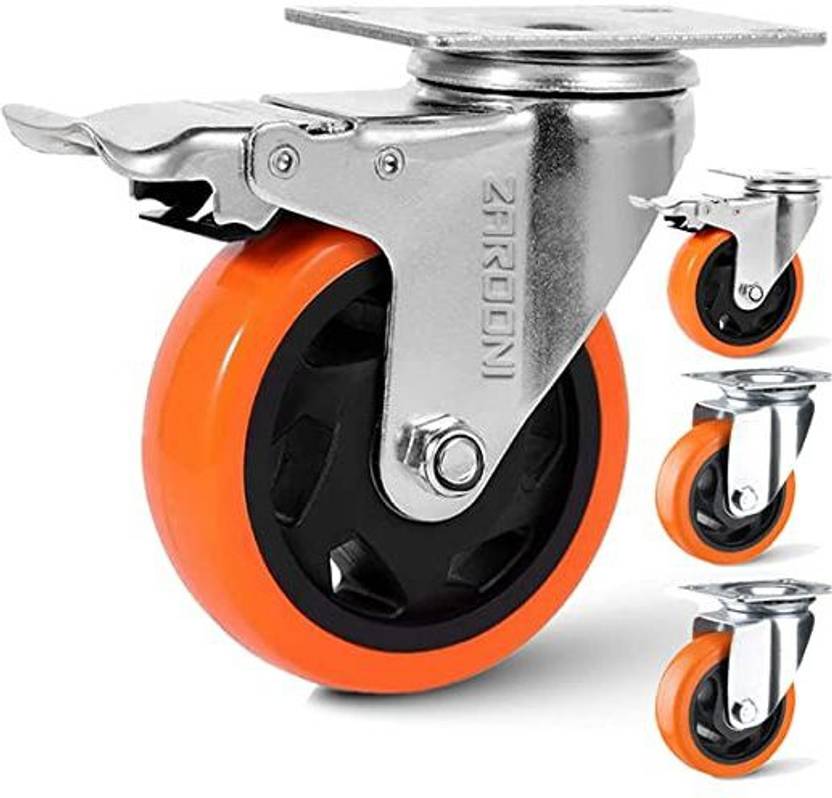 Zarooni Castor Wheels Heavy Duty Casters Furniture Moving 350kg Load