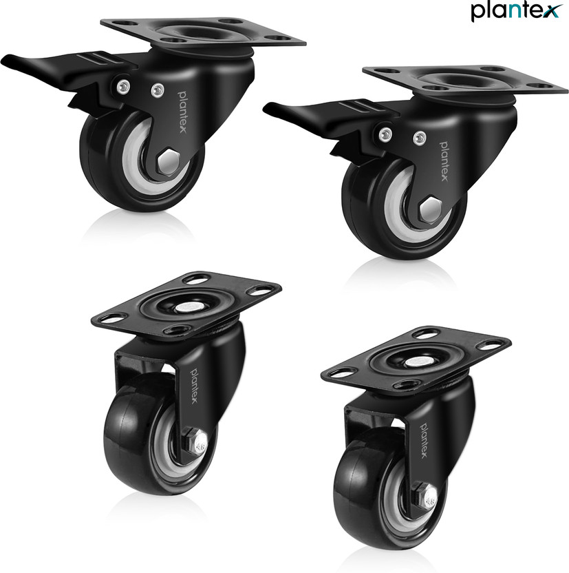 Plantex 1.5 In Caster Wheel/Soft PU Swivel/360 Degree Rotating & Moving Caster Wheels Swivel Furniture Caster(Pack of4)