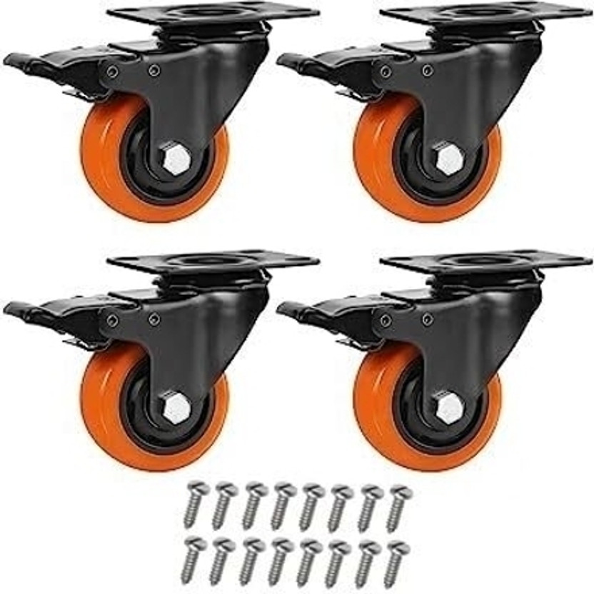 PACIFICMOVERS 1.5 inch 360 Degree Rotating and Moving Caster Wheels Chairs, Tables, Cabinets Swivel Furniture Caster(Pack of4)