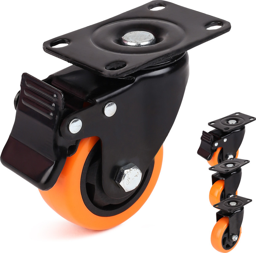 hinglaj hinglaj 3*1 Heavy Duty Furniture Office wheel Moving Caster Trolley wheel (Pack of 4) Braking and Locking Furniture Caster(Pack of4) - Flipkart Deal
