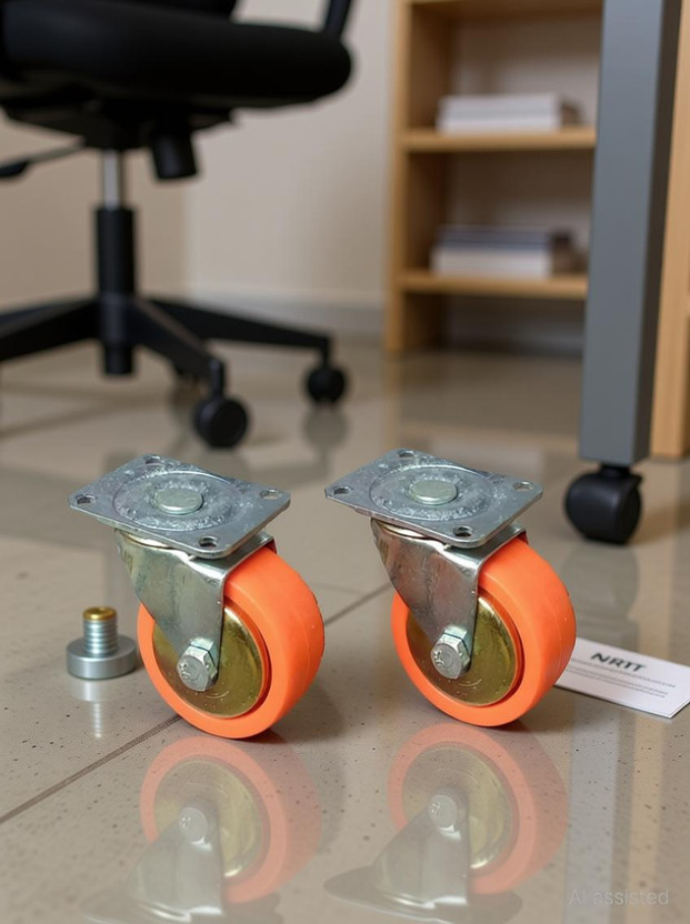 NRT 360 DEGREE ORANGE SINGLE ROTATING TROLLEY WHEEL Appliance Furniture Caster(Pack of4)
