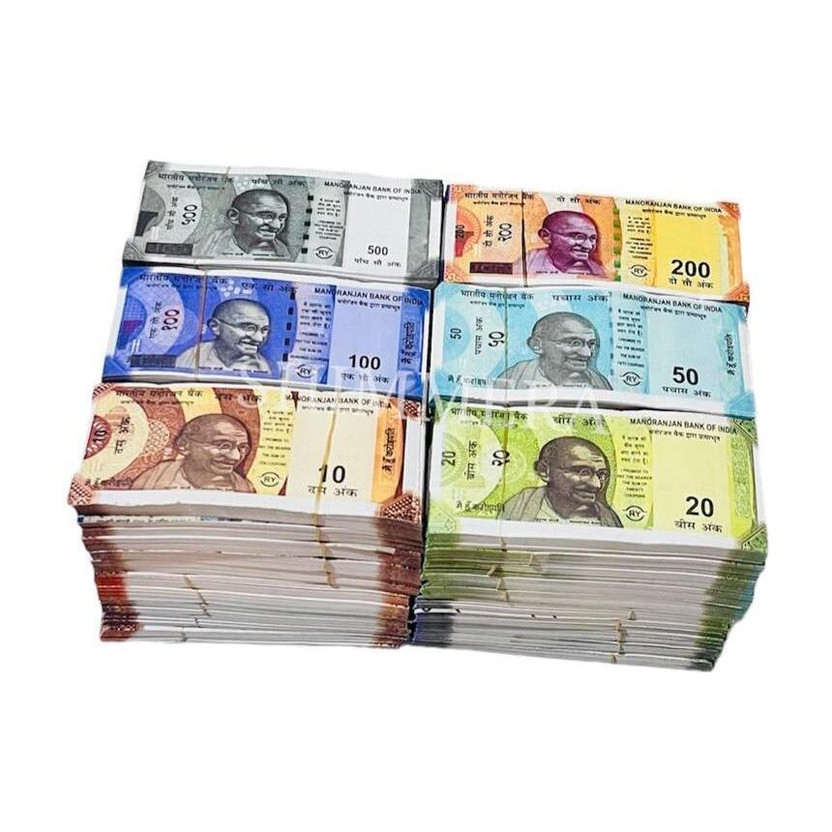 SHIMMERA (100 Each x 6 = 600 Fake Note) Playing Indian Currency Fake Note Gag Toy(MUTICOLOUR)