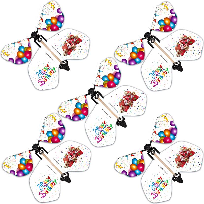 MANGOPIE Wind Up Flying Magic Butterfly Toy Set Candy Elastic Band Powered Big Surprise