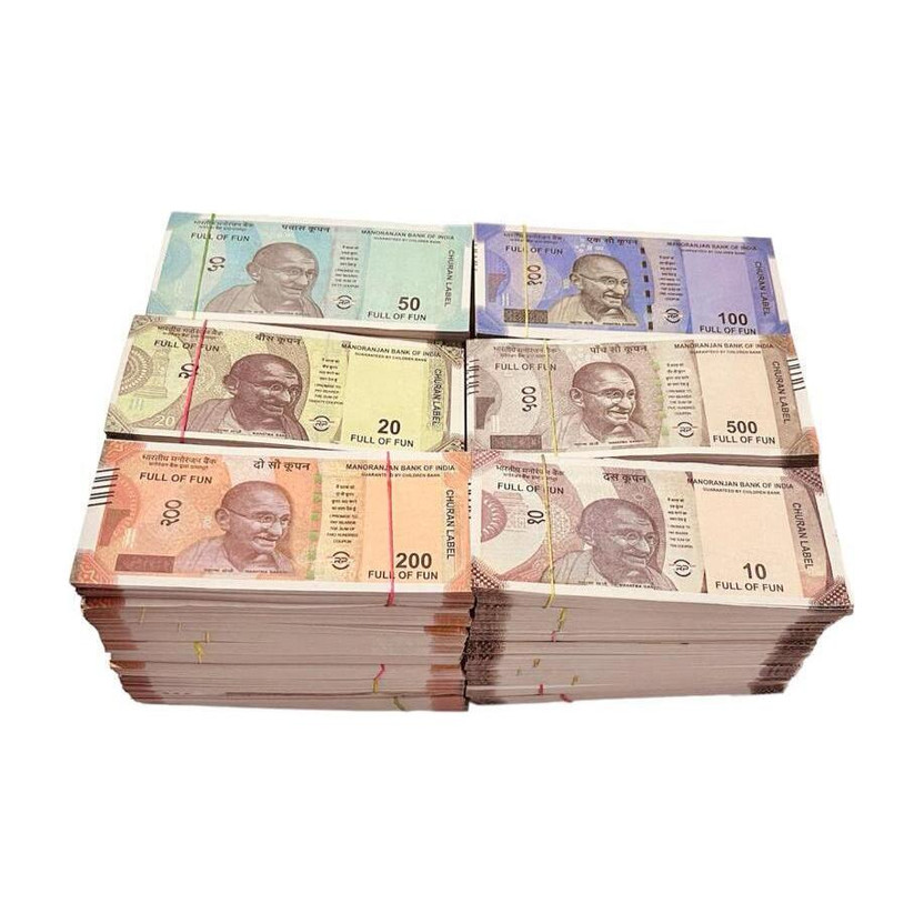 SHIMMERA 600 Dummy Indian Currency Duplicate Money Denomination All New 10, 20, 50, 100 , 200 ,500 Artificial Currency Playing Learn Skills Fake Money Fidget Toy Gag Toy(MUTICOLOUR)