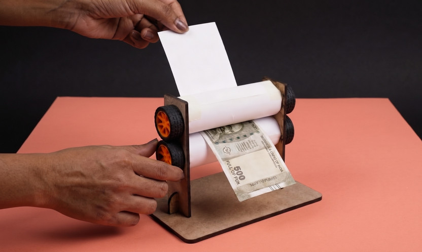 ERH india Money Printer Project Science Working Model for School Kids Students STEM Kit Money Printer Science Project Working Model Gag Toy