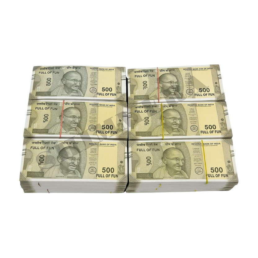 SHIMMERA Dummy Money (500) Fake Currency Notes Dummy Rupee Bundle Money For Kids To Play Nakli Note Learning And Education Money For Kids (Total 500 Notes) Gag Toy(Green)