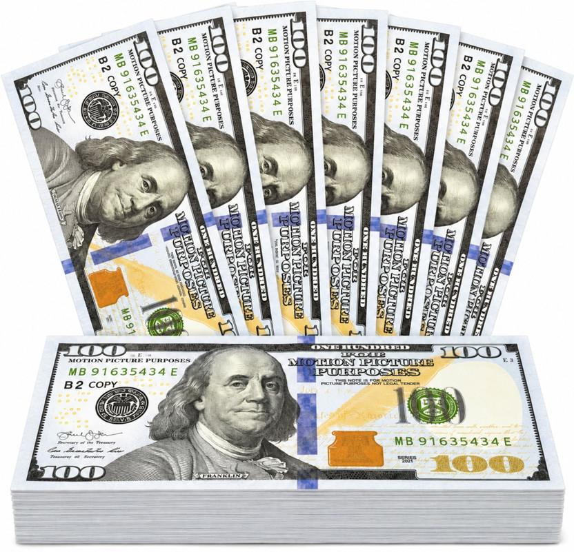 Giftzay 100Pcs Fake Dollar Money Notes for Kids | Dummy Currency Fun, Prank Play Note Pretend Play Money / Educational Learning Toy Gag Toy(Multicolor (Green, Blue, White & Mixed Shades))