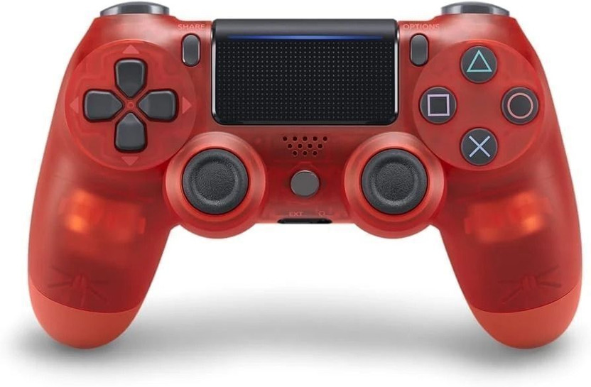 HG WORLD PS4 Playstation Controller Dualshock 4 Wireless,High Performance Dual Motor Bluetooth Gamepad(Crystal Red, For PS4, PC, Windows 10)