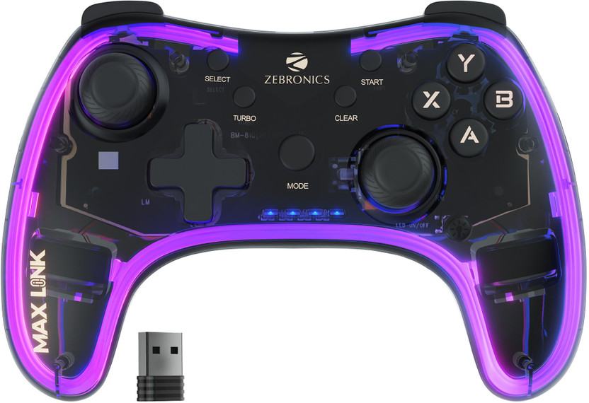ZEBRONICS Max Link Wireless Dual Motors Rechargeable USB  Gamepad(Black, For Android, Windows 10)