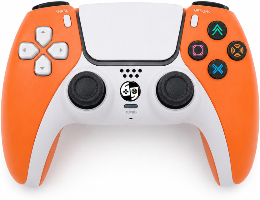 HG WORLD HyperSense Wireless Gaming Controller for PlayStation 4,Dual Vibration Touchpad Bluetooth Gamepad(Blaze Orange, For PC, PS4, Android, Mac OS, iOS)