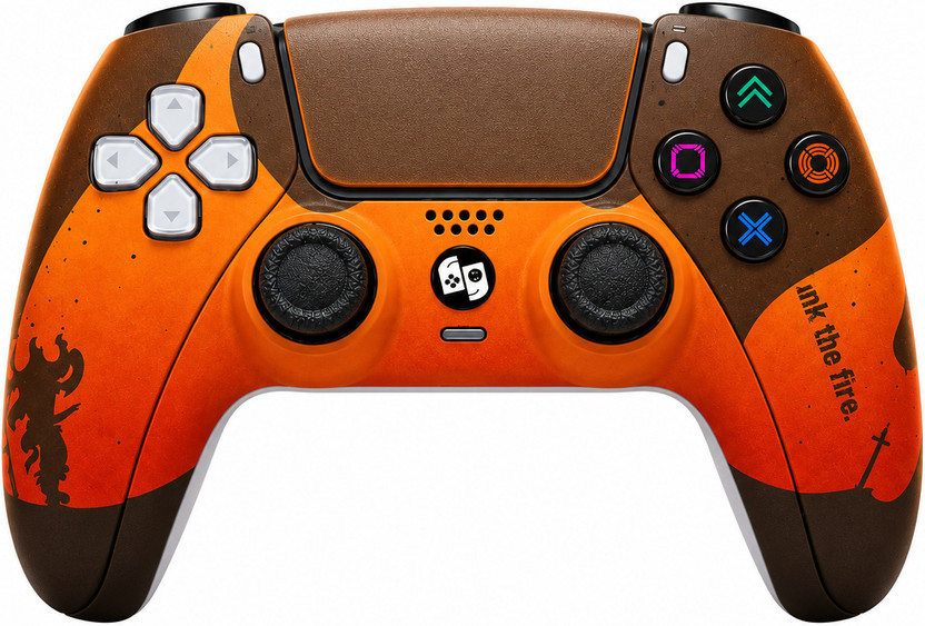 HG WORLD HyperSense Wireless Gaming Controller for PlayStation 4,Touchpad Dual Vibration Bluetooth Gamepad(Firelink Edition, For PC, PS4, Android, Mac OS, iOS)