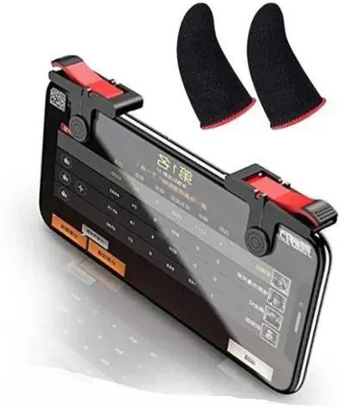 TooHype Shooter Controller Gaming Trigger Fire Free Button for Smart Phone D9 Trigger  Gaming Accessory Kit(Black, Red, For Android, iOS)