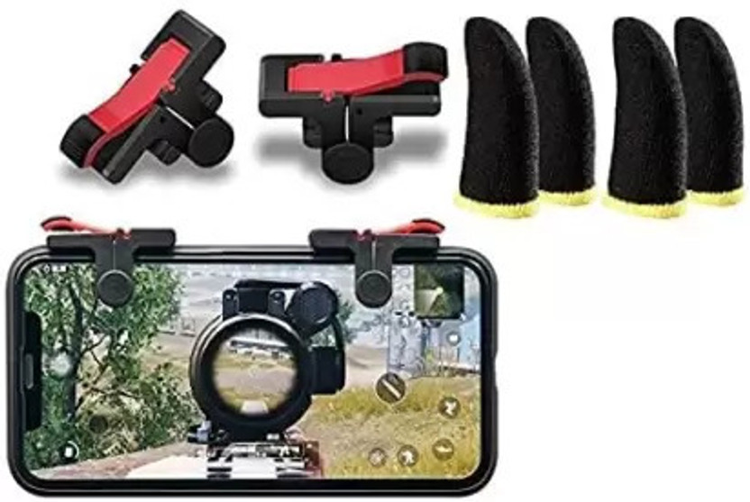Online Delhi Fashion [1PAIR] D9 PUBG Game Controller L1 R1 Trigger & [2 Pair] Finger sleeve  Gaming Accessory Kit(Red, Black, Yellow, For Android, iOS, Mac OS)