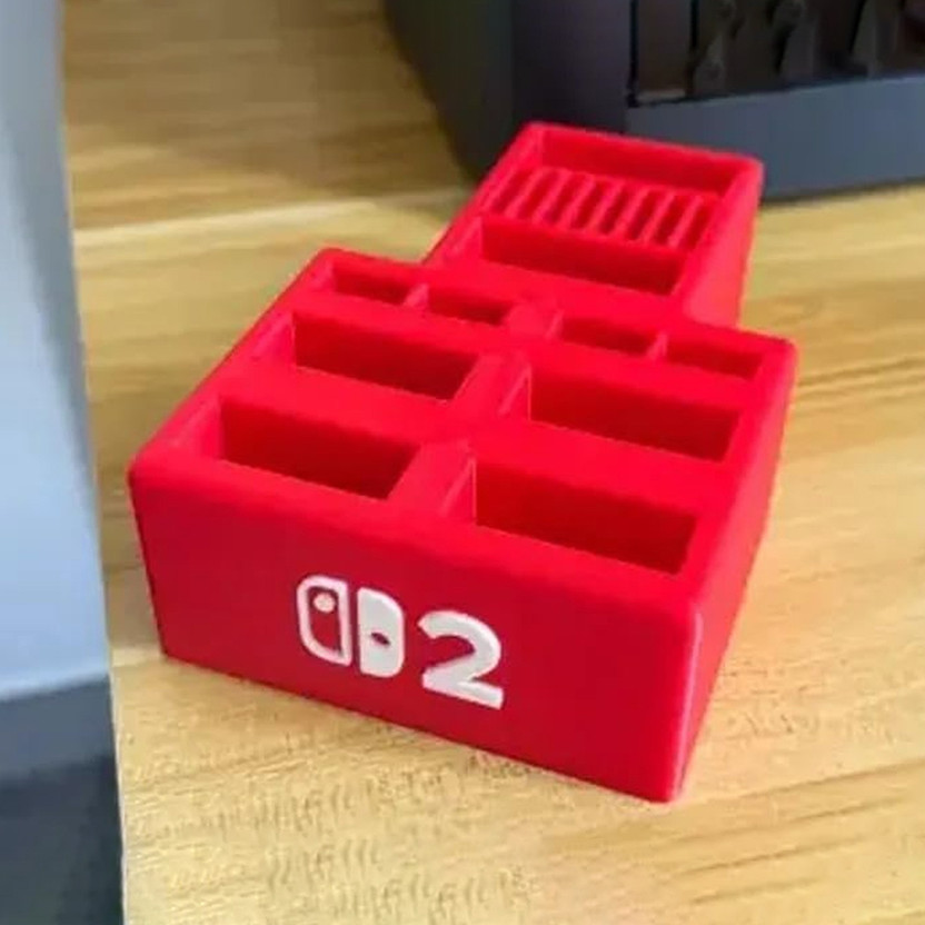 Action Pro 3D Printed Game Card Storage Organizer Compatible with Nintendo Switch 2  Gaming Accessory Kit(Red, For Nintendo Switch)