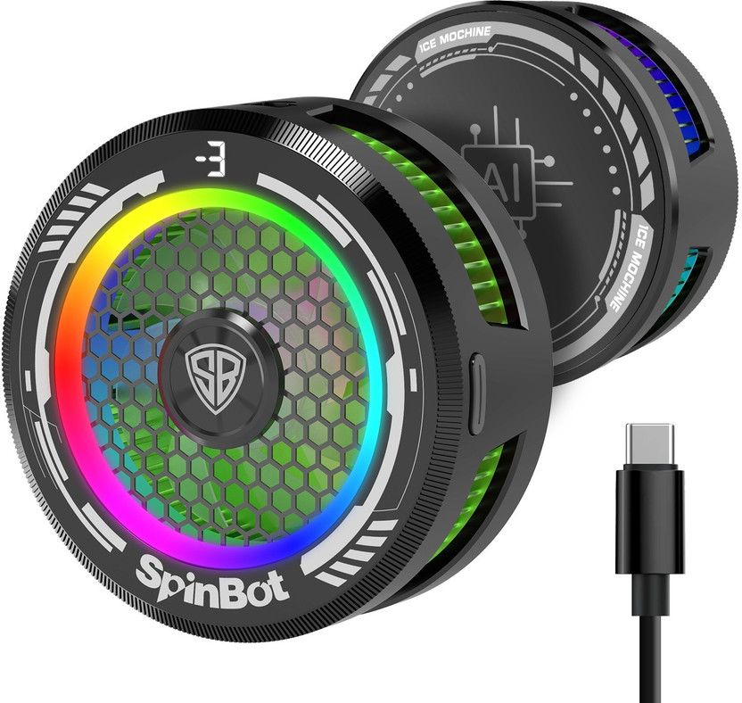 SpinBot IceDot MAG V1 semiconductor Magnetic Mobile Cooler |15W | RGB Lights| with Clip  Gaming Accessory Kit(Black, For Android, iOS)