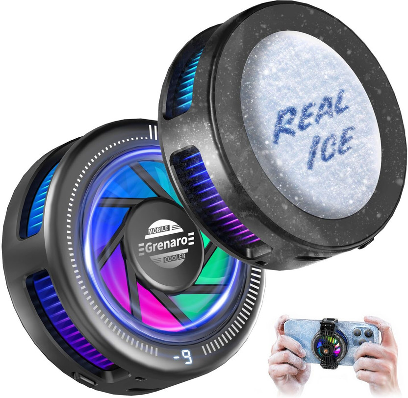 Grenaro Magnetic Phone Cooler,Mobile Cooler for Gaming with Enhanced Refrigeration Chip  Gaming Accessory Kit(Black, For Android, iOS)