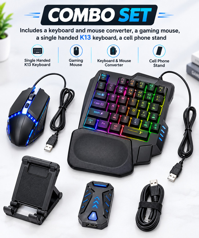 GENXRETRO GENXRETRO MGK-5 IN 1-COMBO SET  Gaming Accessory Kit(Multicolor, For Android, iOS) - Flipkart Deal
