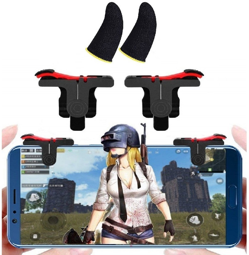 TooHype Mobile Trigger Controller Gamepad Triggers for PUBG Mobile/FreeFire/COD Mobile  Gaming Accessory Kit(Red, Black, For Android, iOS)