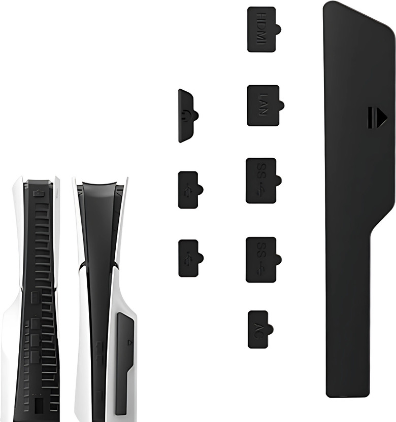 OIVO INDIA Dust Plug for PS5,9Pcs Kit for Protector Antidust Cover PlayStation 5/ SLIM  Gaming Accessory Kit(Black, For PS5)