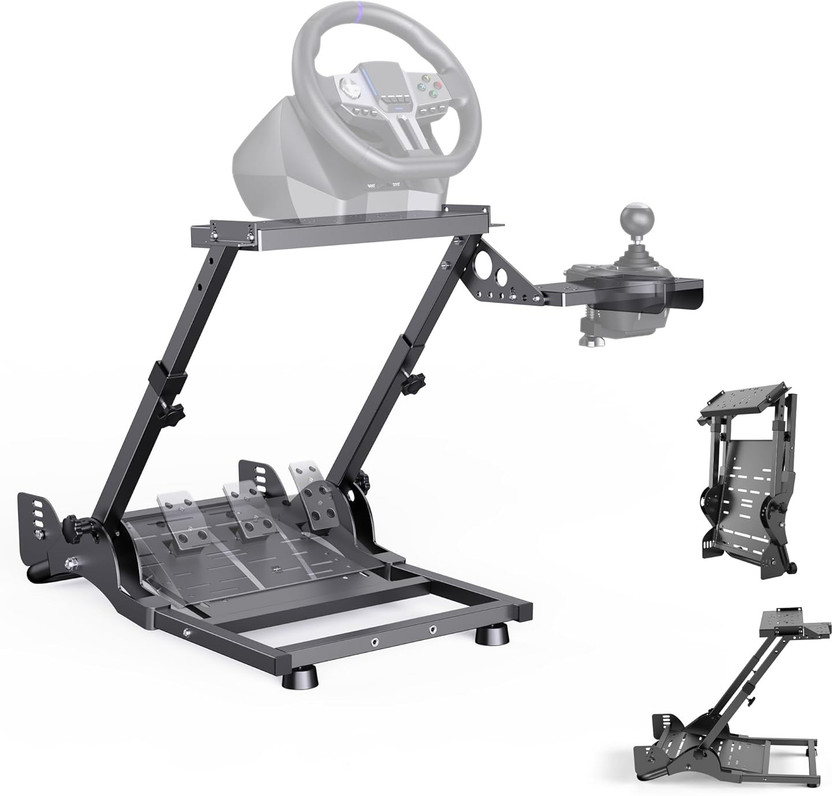 HG WORLD A10 Foldable Racing Wheel Stand Simulator With Adjustable Shifter  Gaming Accessory Kit(Black, Symetric Holder Position, Compatible With G29&G920, G923, V9, V10, V12, Moza, R21, R16, For PC, PS4, PS5, Xbox Series S, Xbox Series X)
