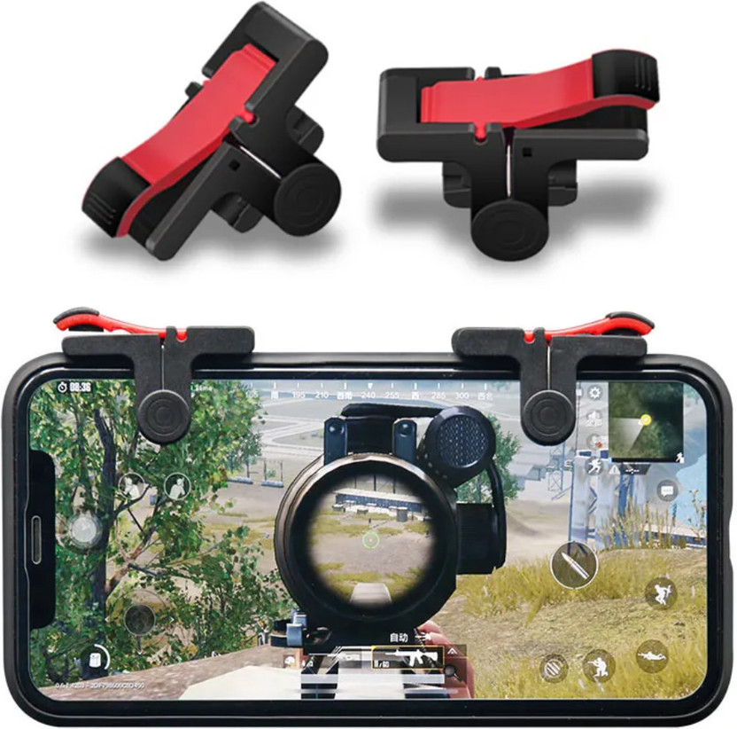Gadgetturbo PUBG Mobile Controller Gamepad Trigger L1 R1 Sensitive Shoot and Aim Free Fire  Gaming Accessory Kit(Black, Red, For Android, iOS)