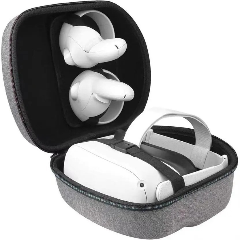 HG WORLD Premium EVA Storage Case for Meta Quest 2 & 3 Oculus,Shockproof travel carry bag  Gaming Accessory Kit(Grey, Scratchproof, Molded Headset Controller Compartments, Lightweight Organizer, For Meta Quest 2, Meta Quest 3)