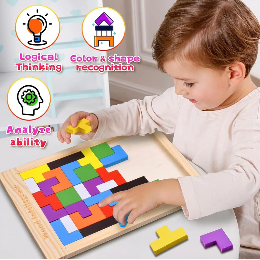DARKFISH Montessori Wooden Puzzle Board – IQ Building Shape Matching Game for Kids  Gaming Accessory Kit(Multicolor, For Android)