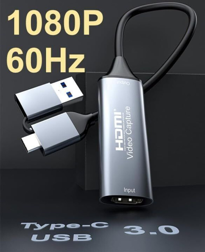 Tobo USB 3.0/Type C Video Capture Card 1080P 4K HDMI-Compatible Video Media Streaming Device(Grey)