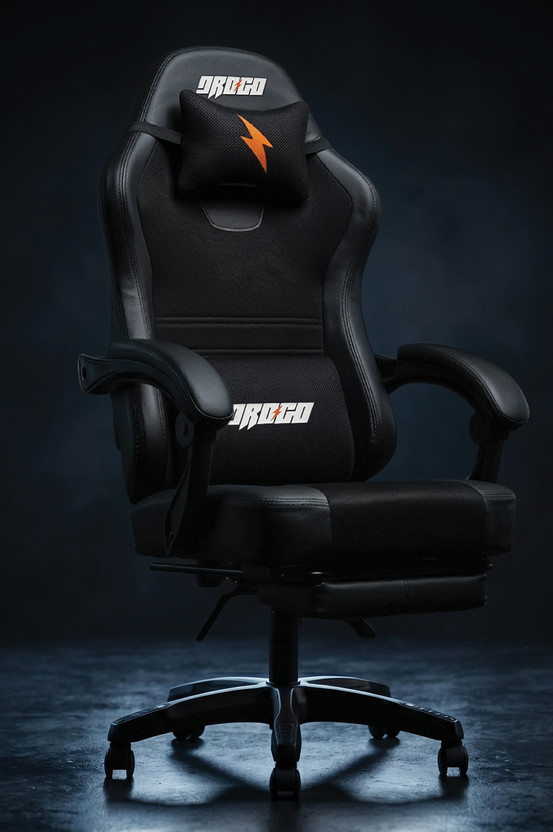 Drogo High Back Ergonomic Gaming Chair with Adjustable Neck, Armrest PU Leather Gaming Chair(Black)