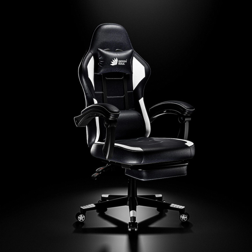 GREEN SOUL Blade Ergonomic Gaming Chair|Multi-Functional Computer Chair|Ergo Sync Armrest Gaming Chair(Black, White)