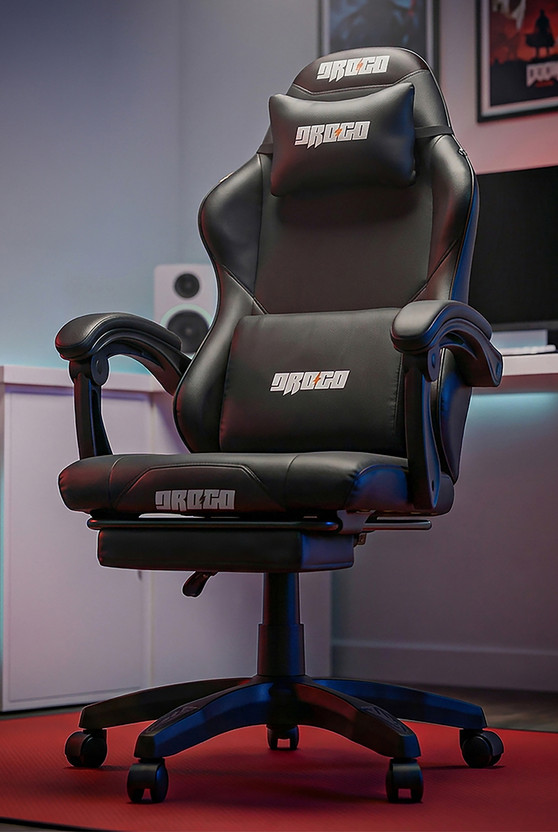 Drogo Aura Premium Ergonomic Gaming Chair Multi-Functional Computer Chair Footrest Gaming Chair(Black, Black)