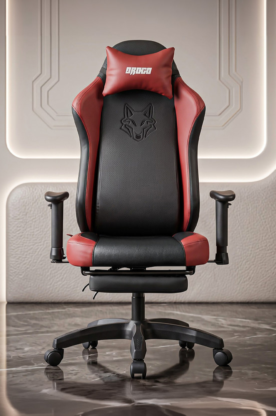 Drogo Alpha-X Gaming Chair with 135° Recline, Footrest & 2D Padded Armrests Gaming Chair(Red)