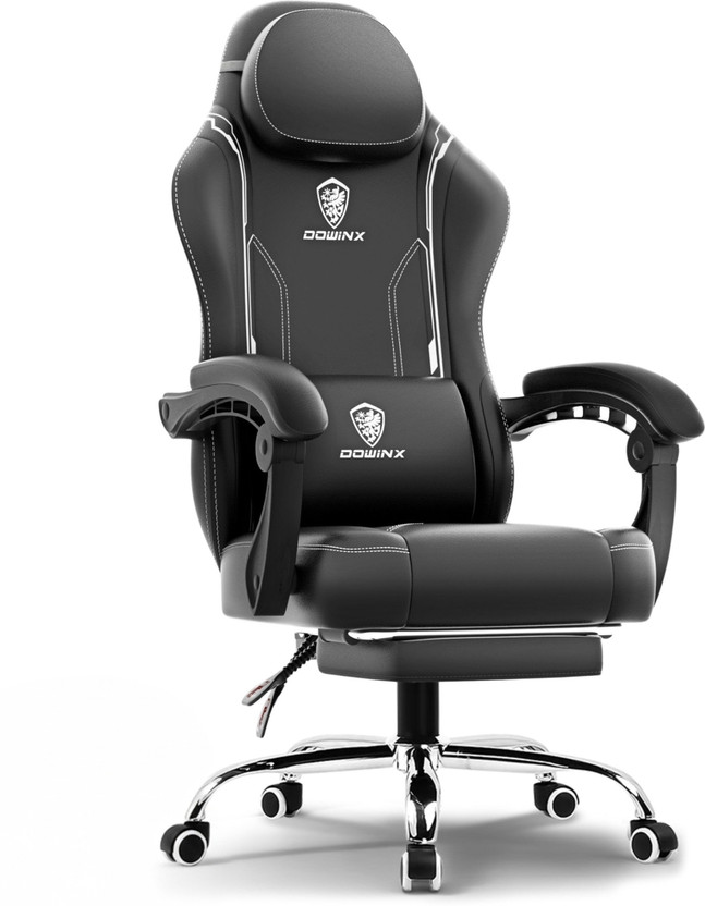 dowinx dowinx Multi-Functional Ergonomic Gaming & Computer Chair Massage Cushion, Premium PU Leather, Adjustable Neck & Lumbar Pillow, Footrest Gaming Chair(Black) - Flipkart Deal