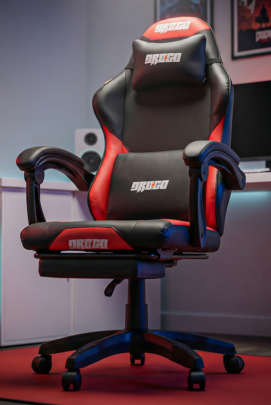 Drogo Aura Ergonomic Gaming Chair Multi-Functional Computer Chair Footrest Recline Gaming Chair(Red, Black)