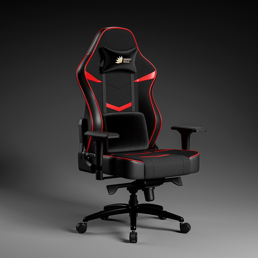 GREEN SOUL Monster Ult. (T) Multi-Functional Ergonomic |Gaming & WFH|Supreme Comfort Gaming Chair(Black, Red)