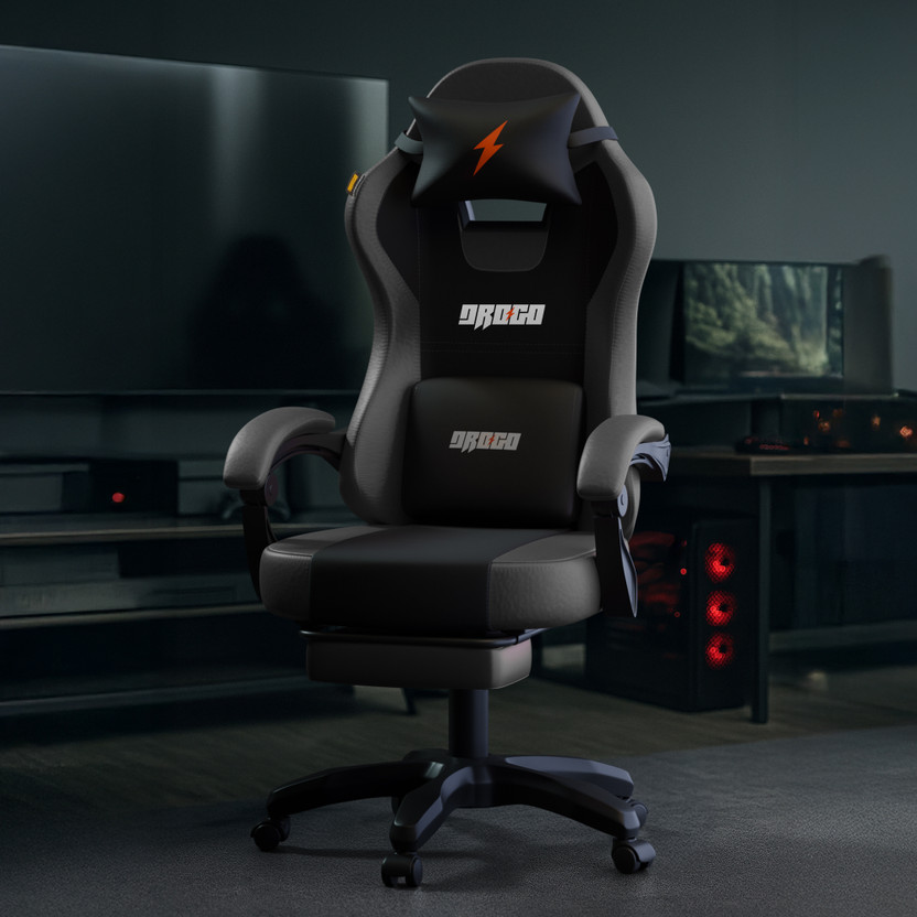 Drogo High Back Ergonomic Gaming Chair with Adjustable Neck, Armrest PU Leather Gaming Chair(Multicolor)